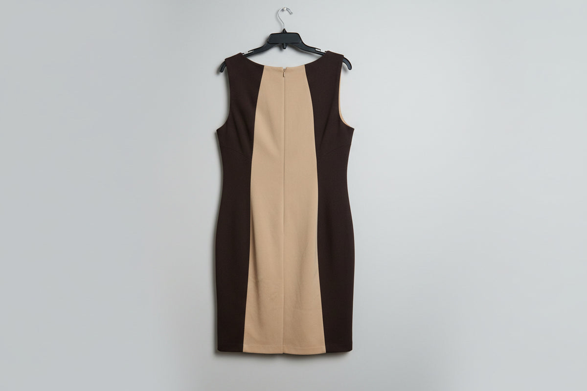 Brown and beige two tone Calvin Klein dress size 12