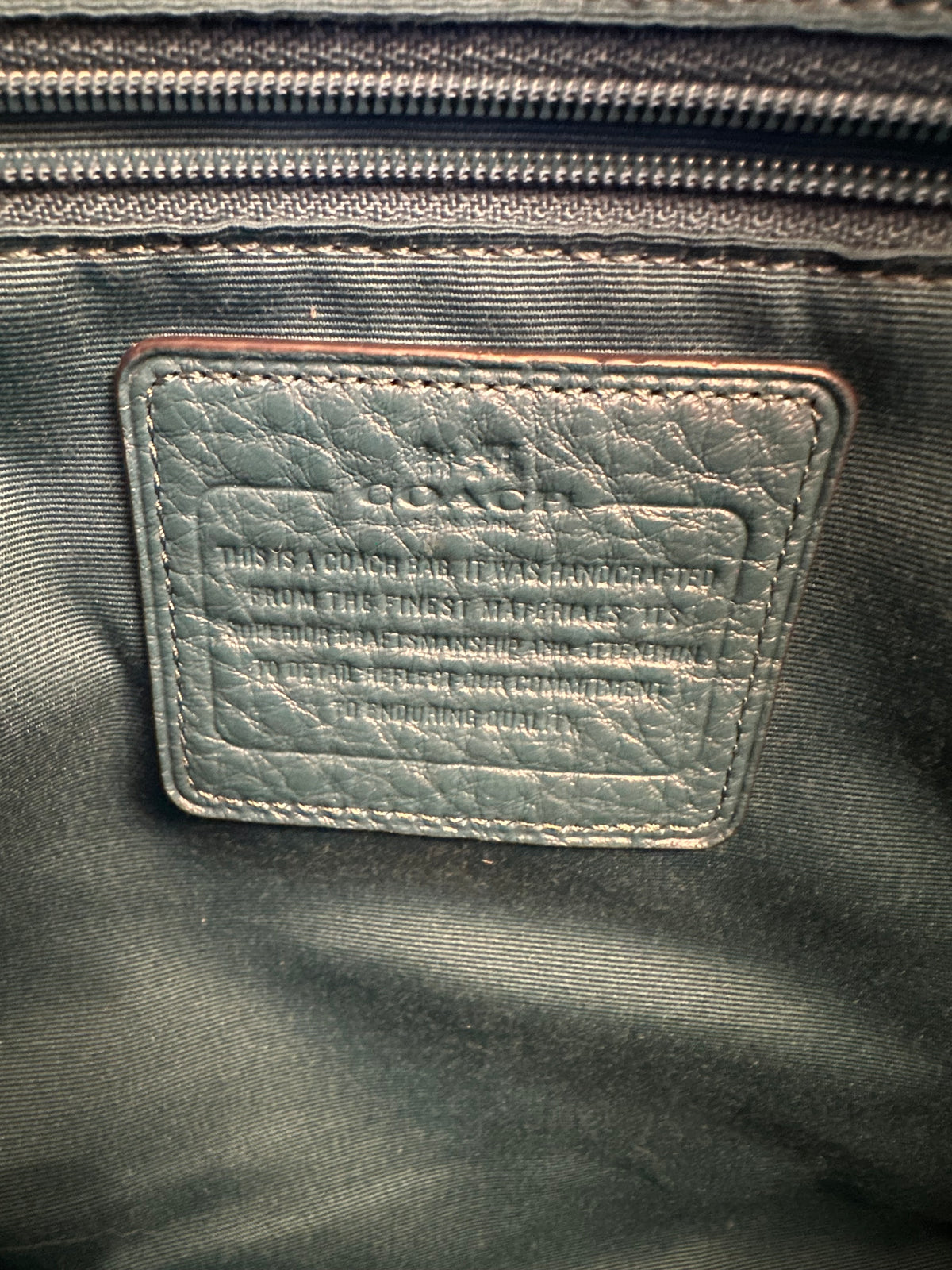 Teal Coach Bag ( some marks highlighted in pictures) excellent condition