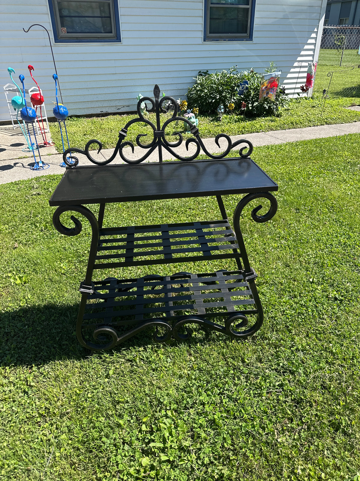Wrought  iron baker’s rack / plant stand / display shelf( in store pick up)