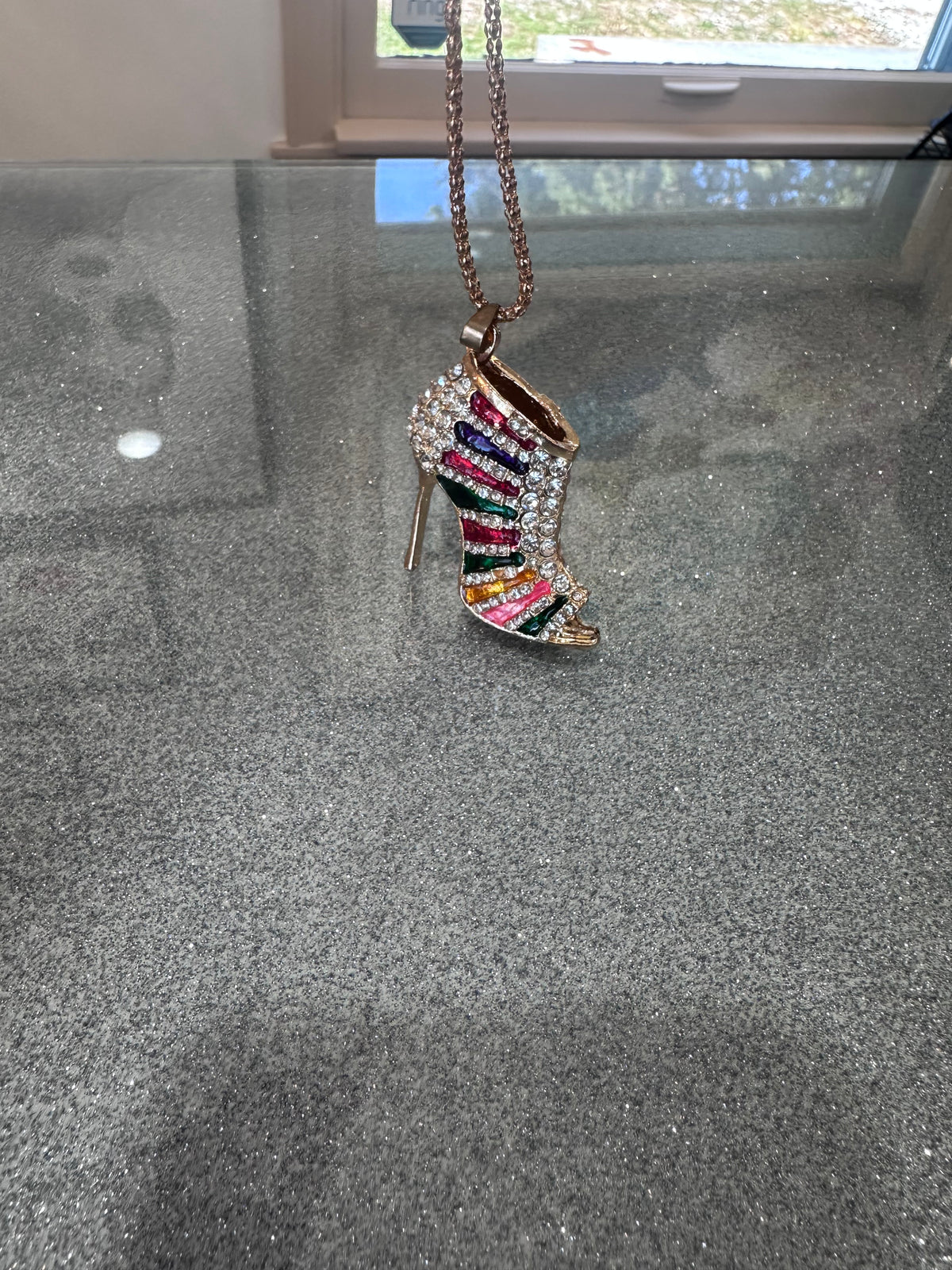 Betsy Johnson boot necklace