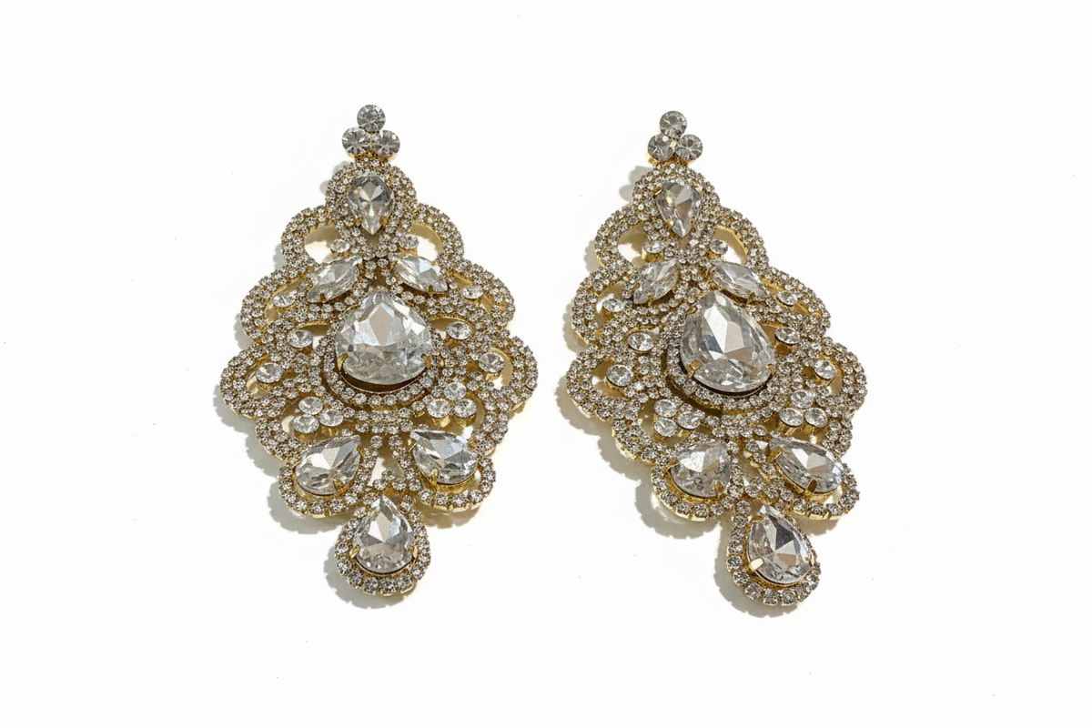 Silver large earrings