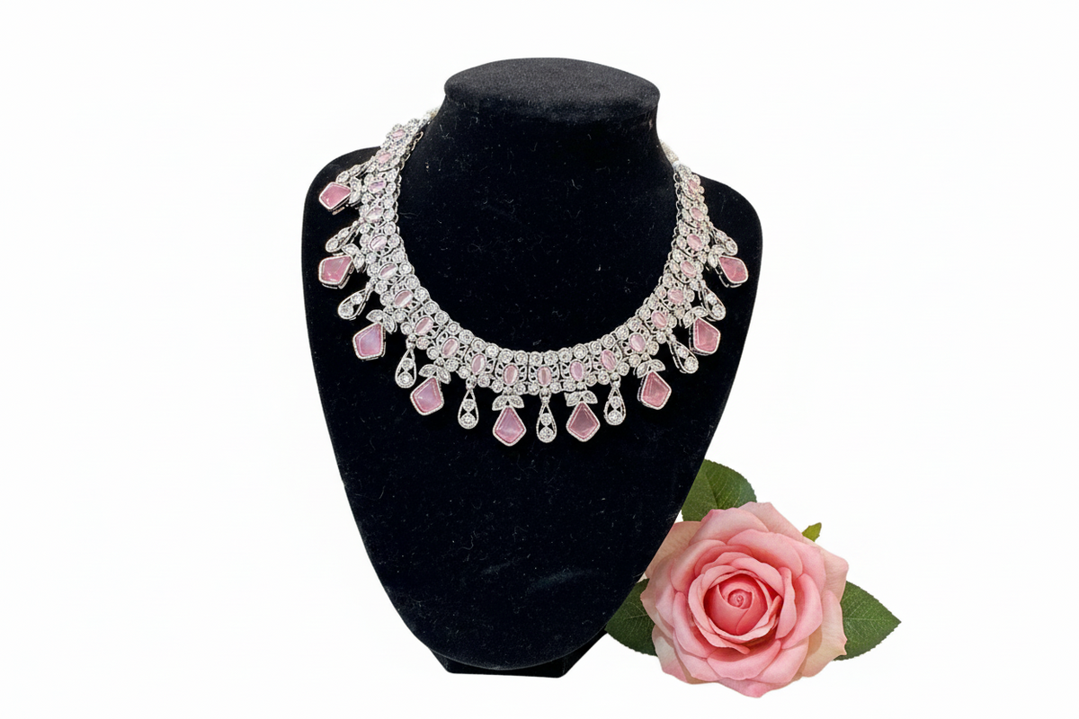Pink and silver Indian style set with tiki