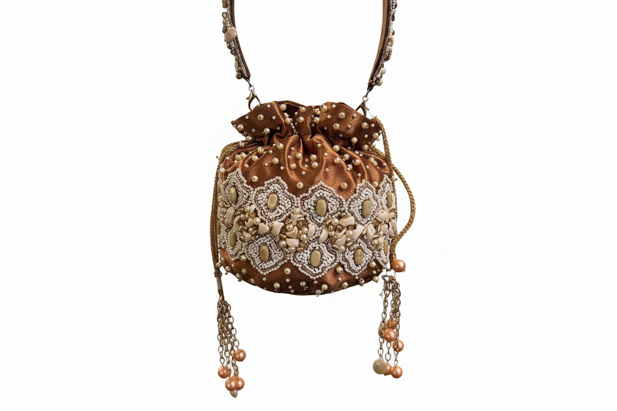 Beautiful bronze pearl purse ( brand new )