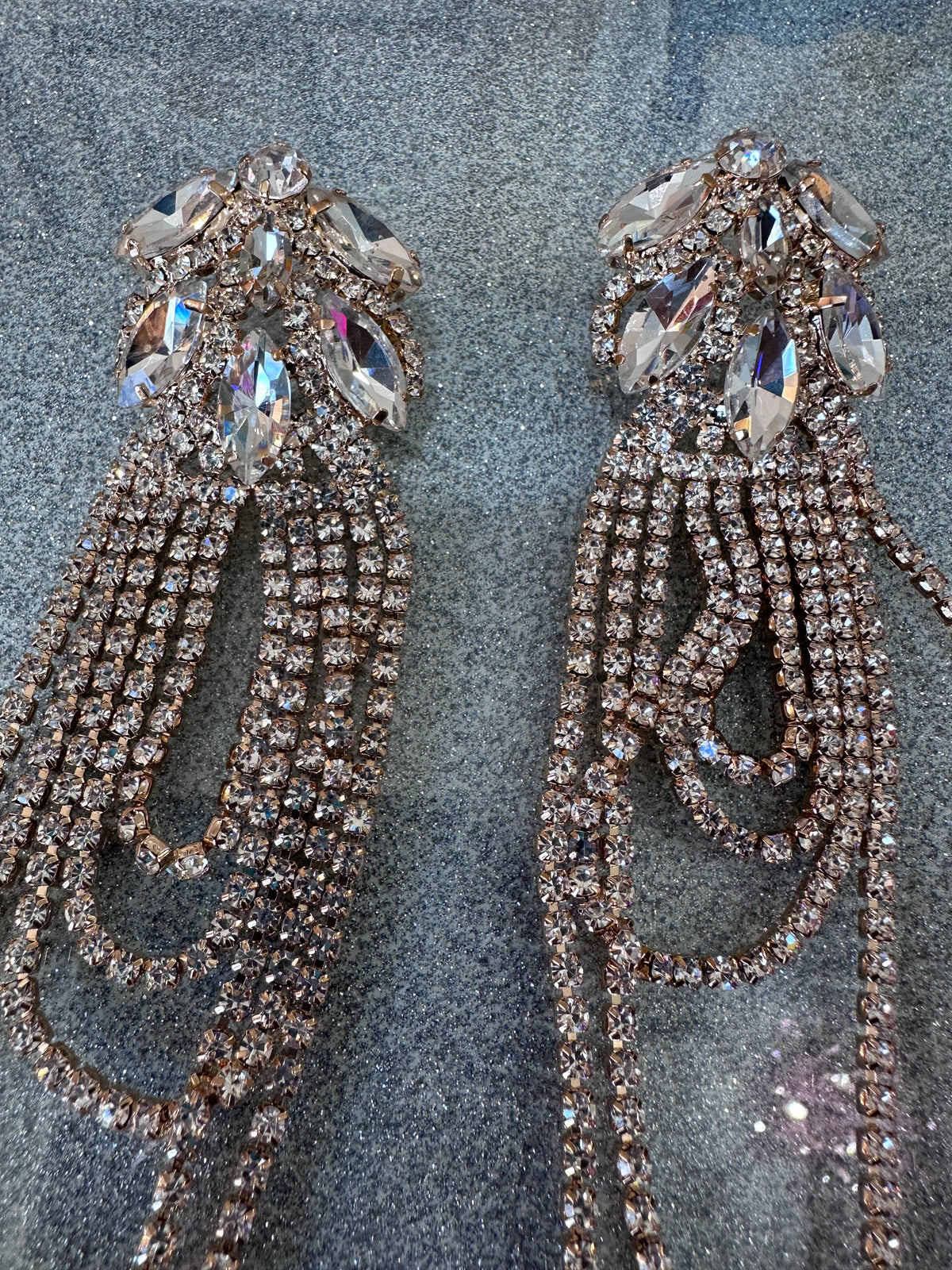 Long silver earrings