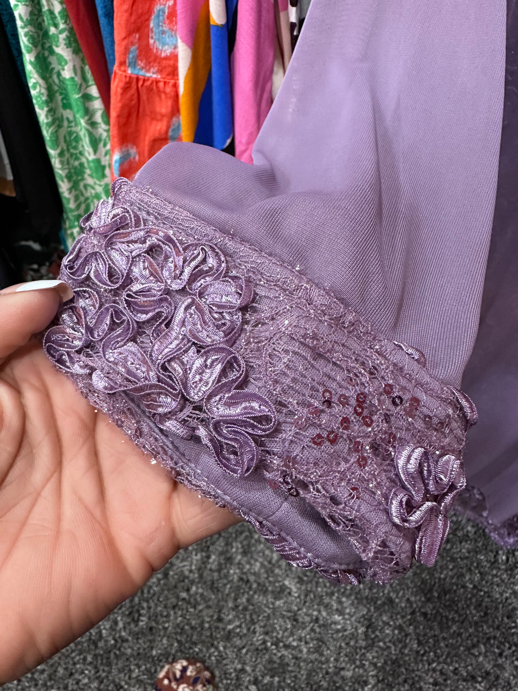Lavender laced dress R and M collection size 14 SALE!!!!