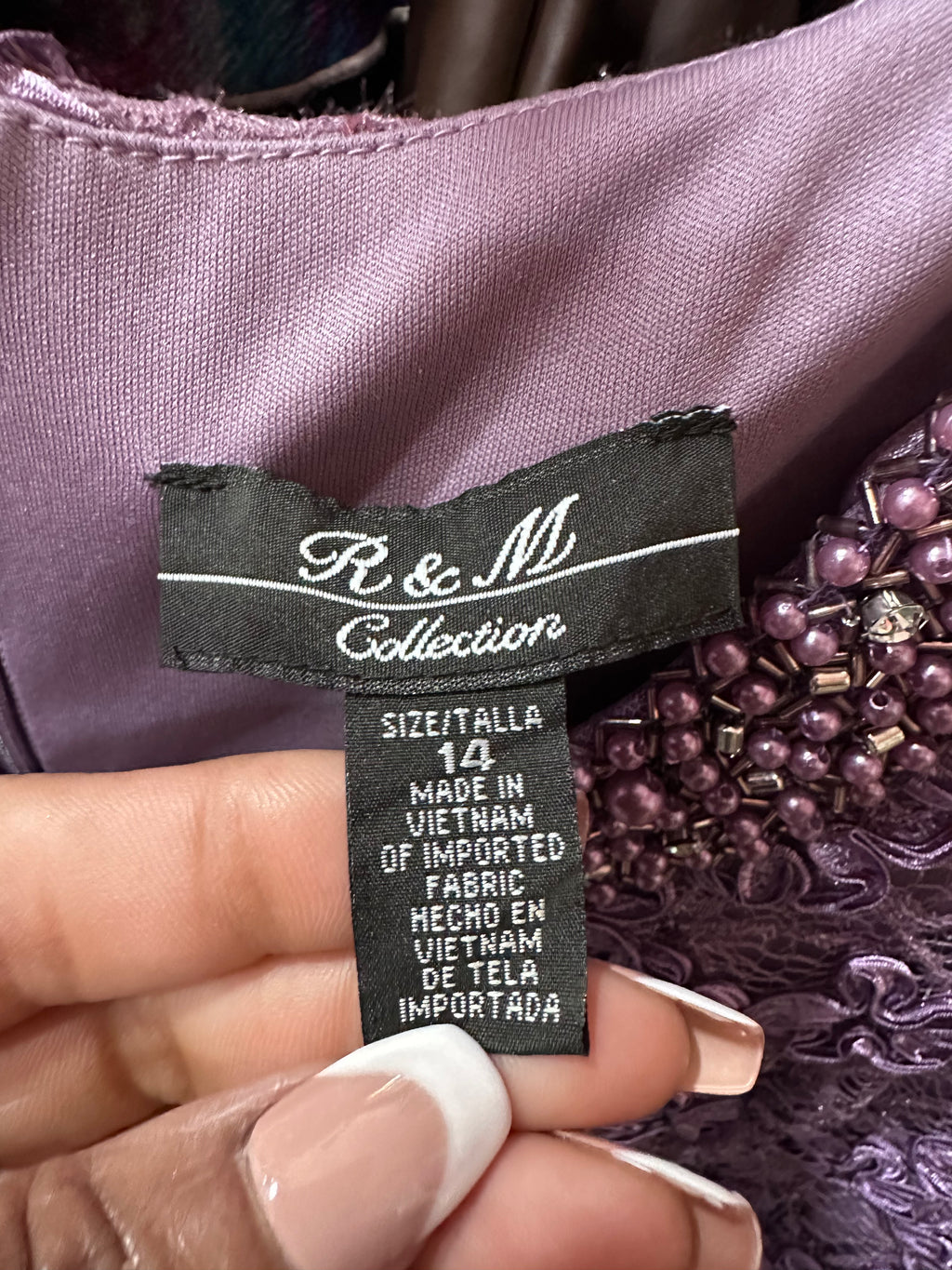 Lavender laced dress R and M collection size 14 SALE!!!!
