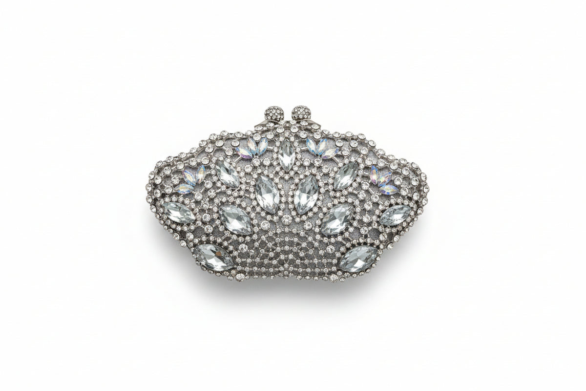 Silver Clutch with Diamonds