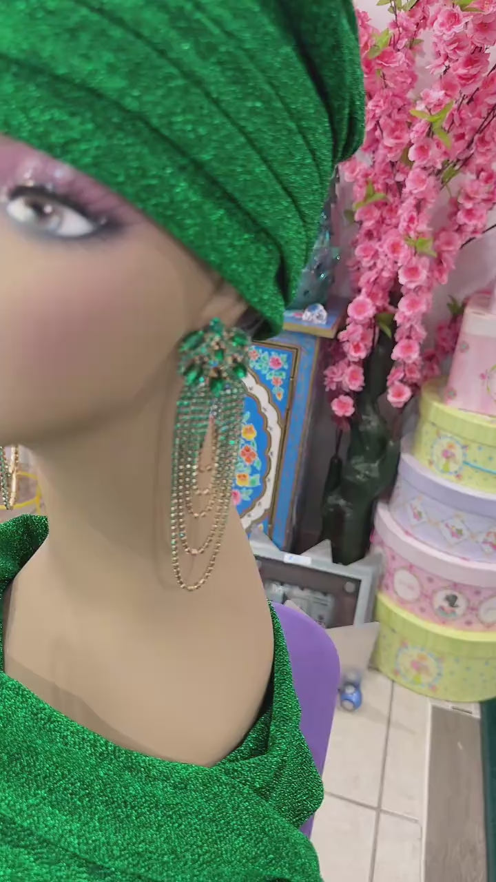 Green turban with scarf $20